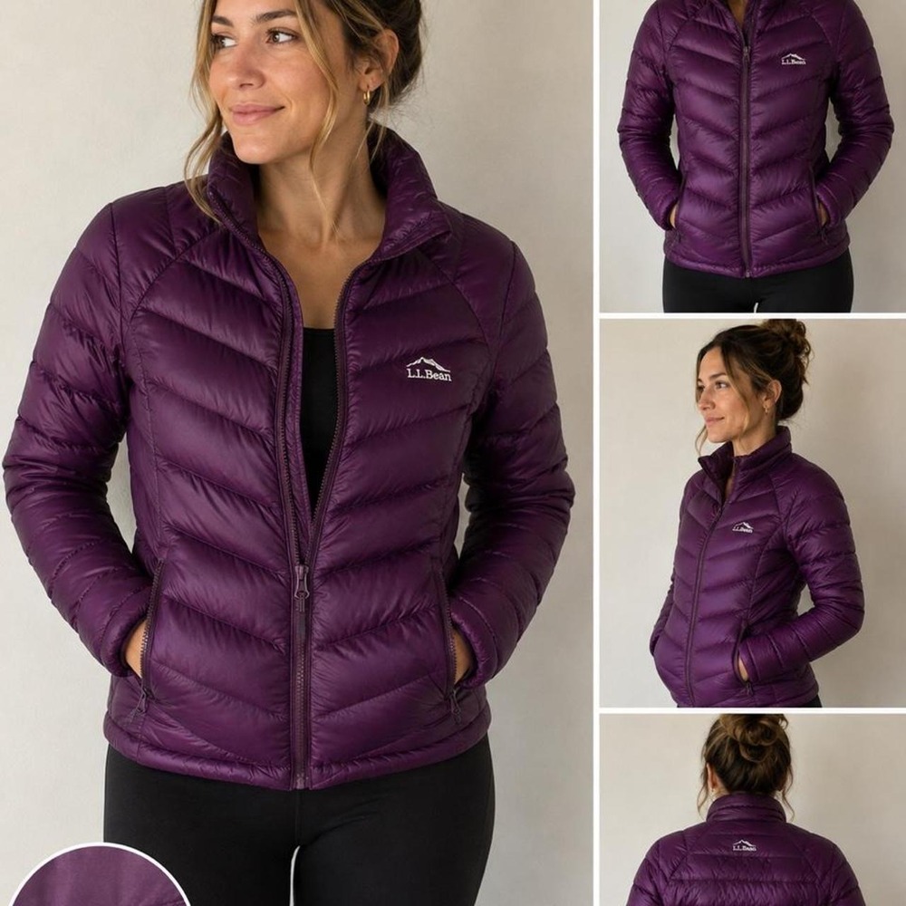 L.L.Bean Ultralight 850 DownTek Puffer Jacket XS Purple 507061